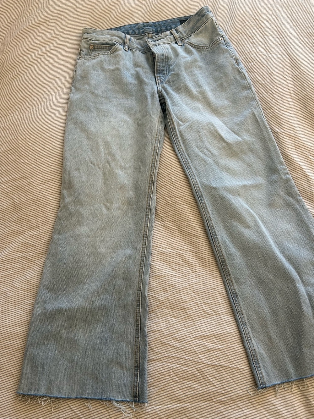 Zara Light Blue Wide-Leg Jeans for Women